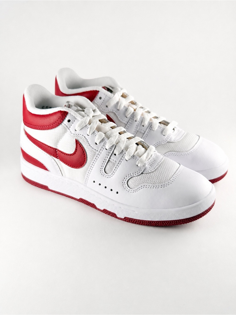Size 6.5M/8W- Nike Attack Social Status White and Red Sneakers